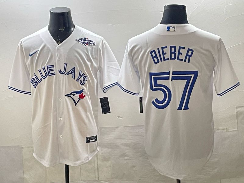 Men Toronto Blue Jays #57 Bieber White 2026 Nike Game MLB Jersey 004